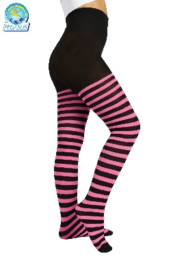 CALZE COLLANT RIGA NERO ROSA BAMBINA